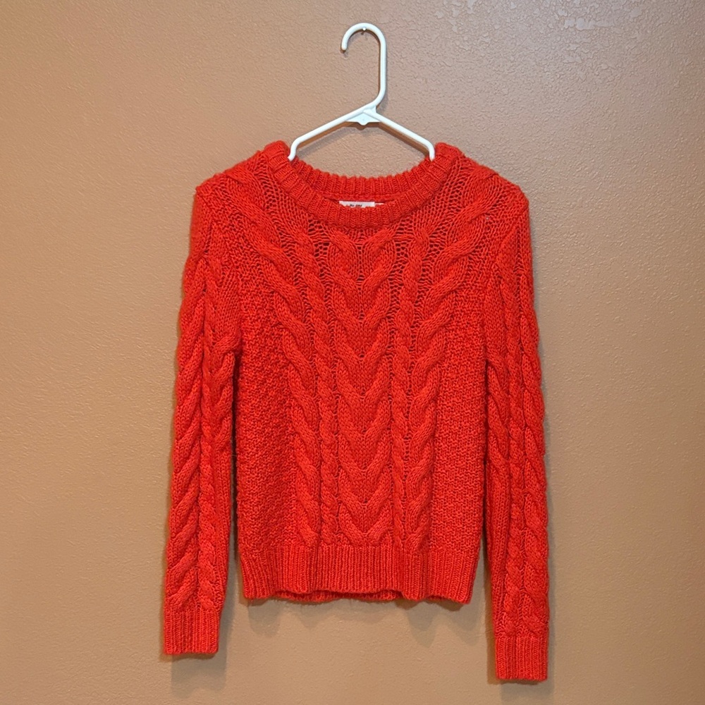 Miami Bold Red Cable Knit Sweater